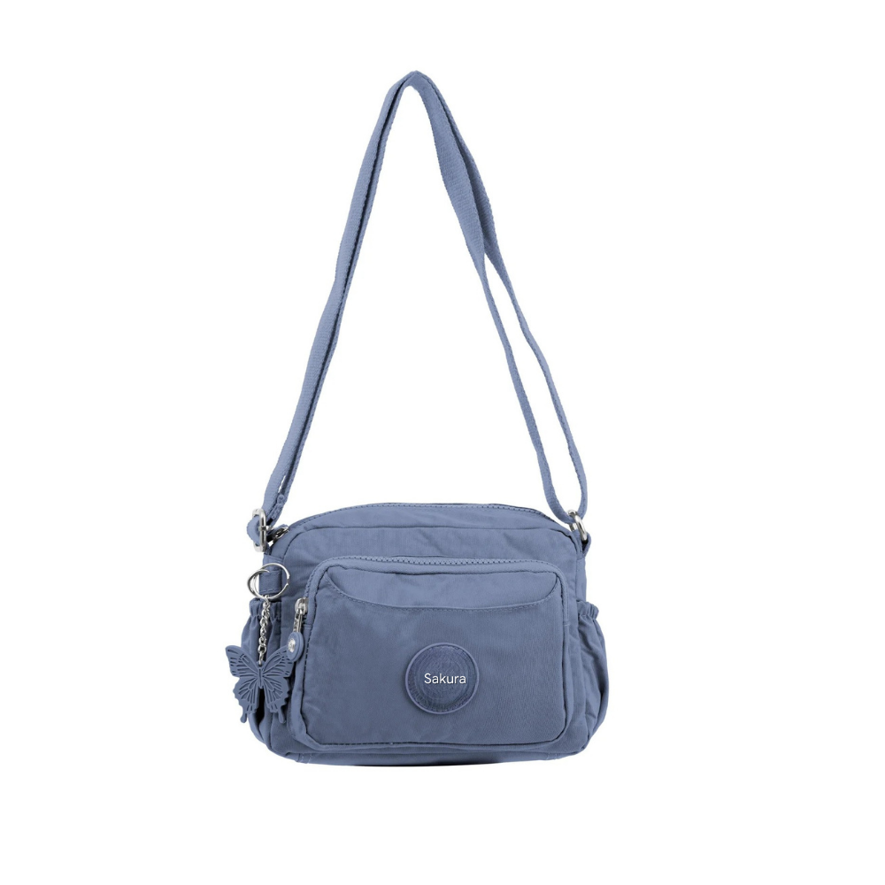 SAKURA Unisex Small Crossbody Bag – Compact, Water-Resistant Nylon, 3L